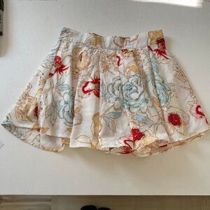 L’Atiste by Amy Floral Pleated Mini Skirt S Boho Flowy High Waist Summer Skort S